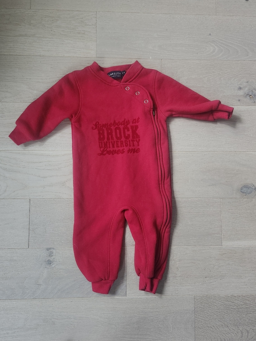 Brock University Baby Romper Red 6-12 Months